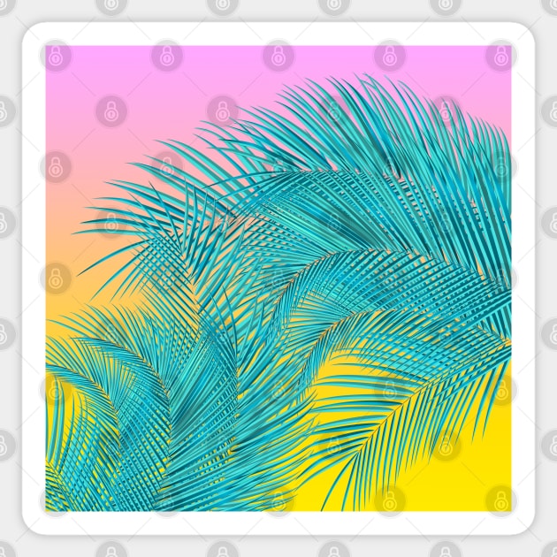 Summer Palm Leaves Sticker by Jirka Svetlik